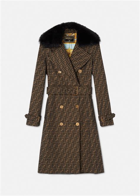 manteau cuir versace|versace coats for women.